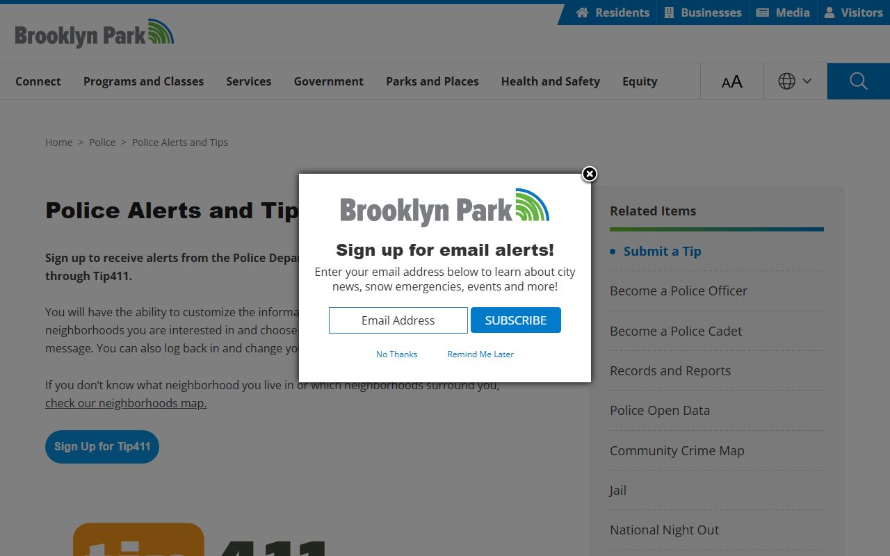 Brooklyn Park White Pages property values page