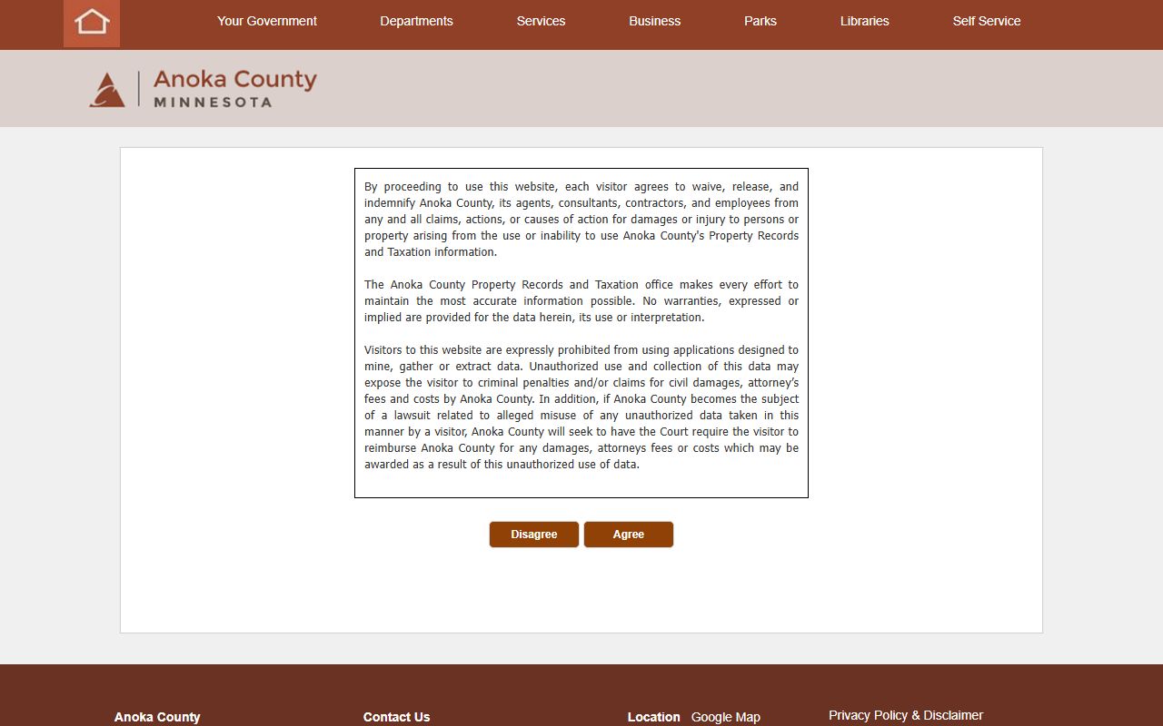 Anoka County White Pages property records search portal