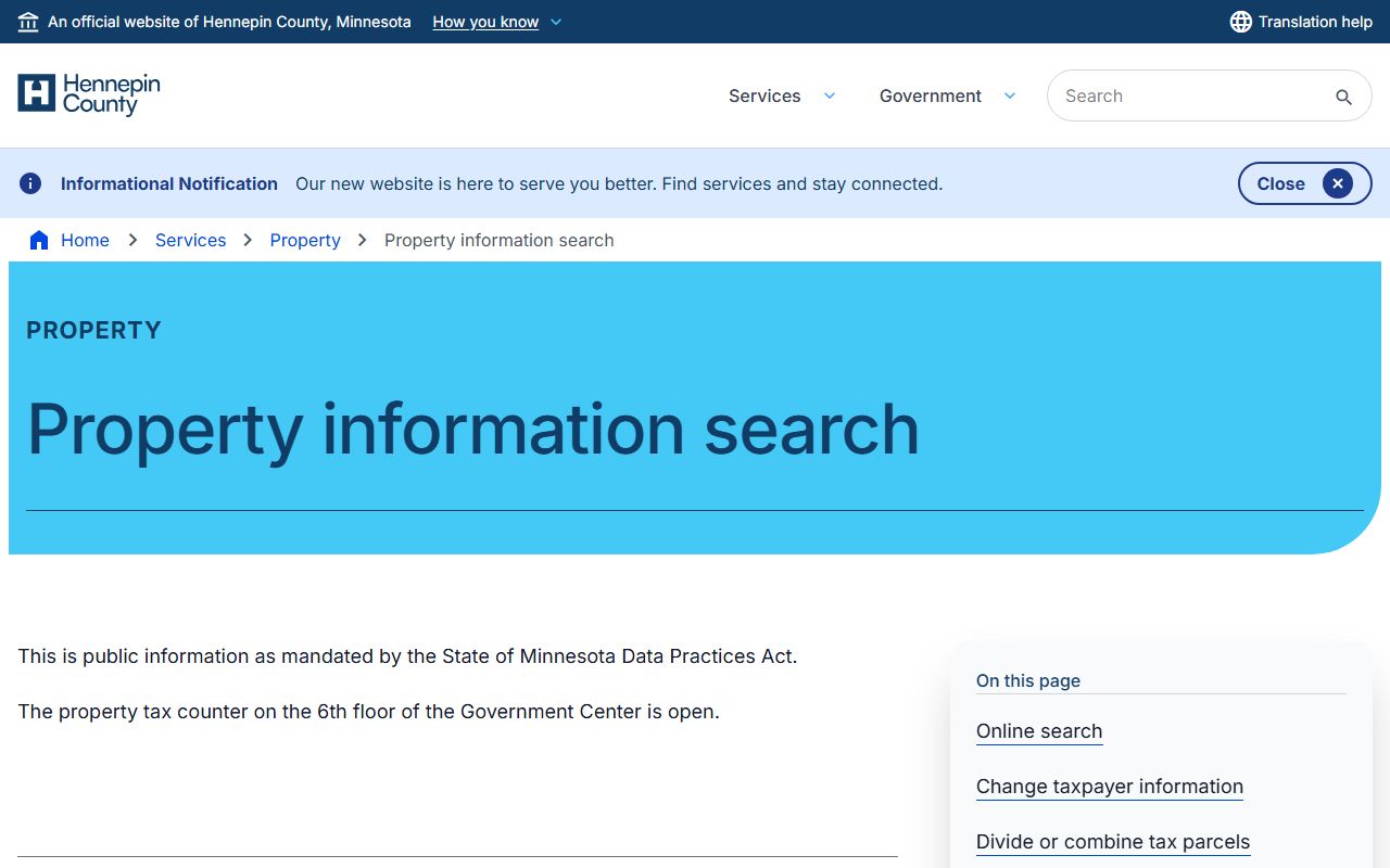 Hennepin County White Pages resource page