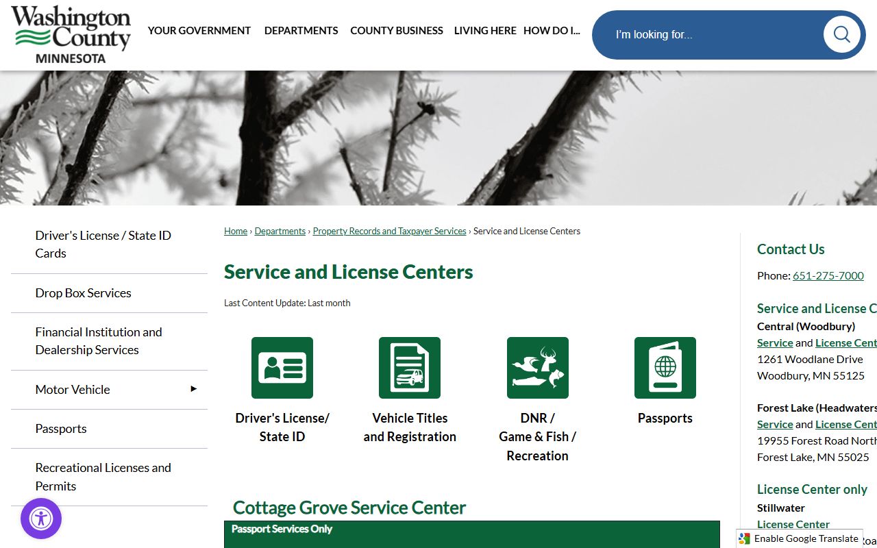 Washington County White Pages resource page