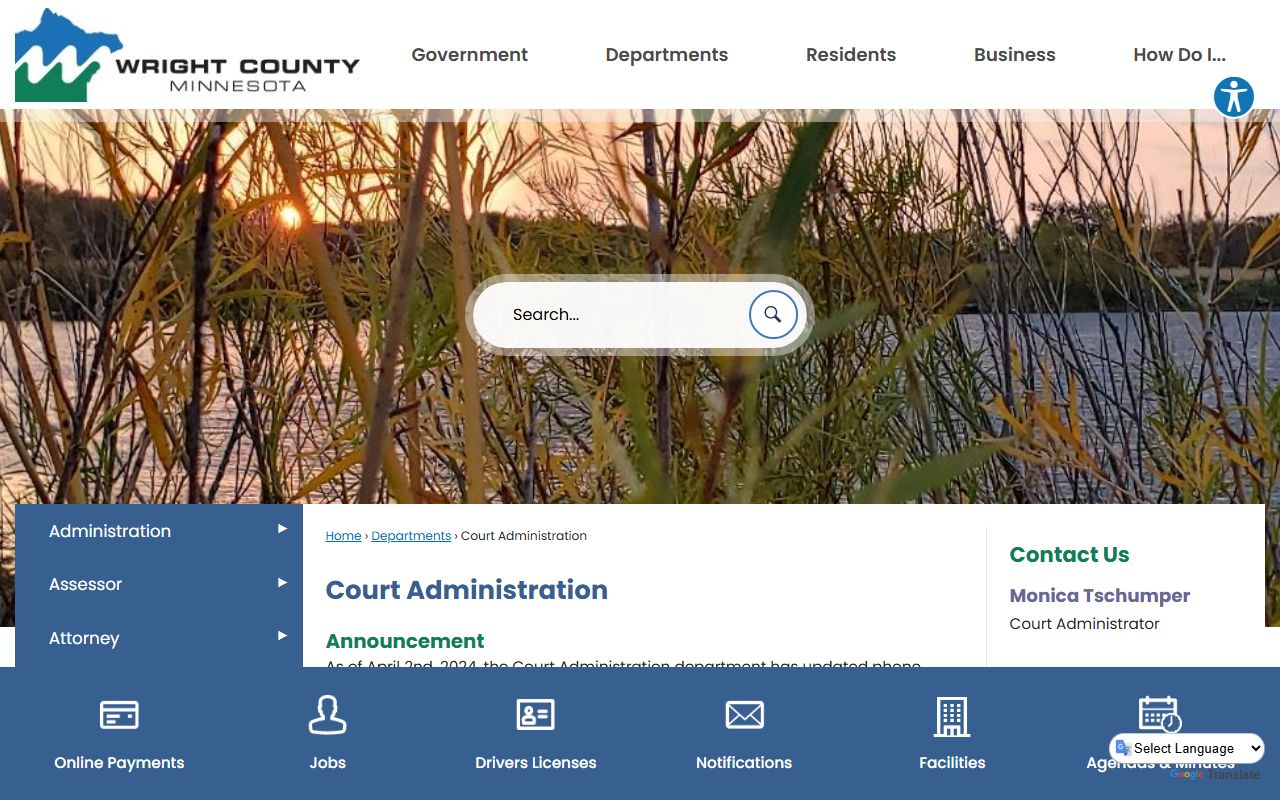 Wright County White Pages court records search page